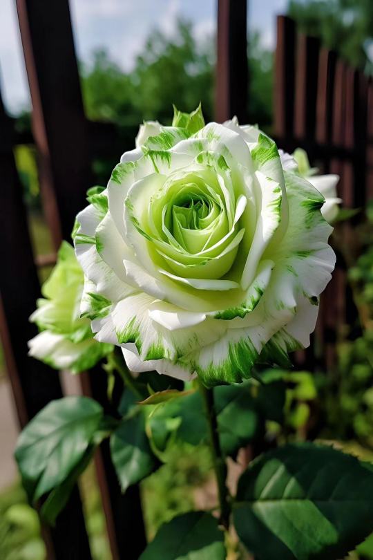 Seltene schottische weiße und grüne Zwillingsrosen 🌹🌿